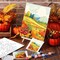 16 Set Pre-Drawn Canvas Painting Kit – 8x10 Inch with Easels & Brushes (Fall)